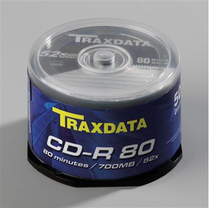 Slika od CD Recordable 700MB Traxdata, 52x, silver, spindle, 50kom