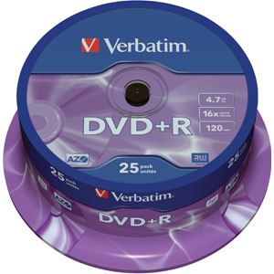 Slika od DVD+R Verbatim Matt Silver 4.7GB 16× 25pk spindle, 43500