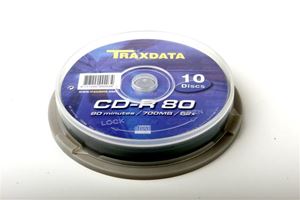 Slika od CD Recordable 700MB Traxdata, 52x, 80 min, brand cake 10
