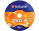 Slika od DVD-R Verbatim 4.7GB 16× Matt Silver Wagon Wheel 10 pack, 43729