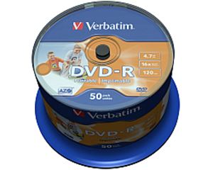 Slika od DVD-R Verbatim 4.7GB 16× Wide PRINTABLE (No ID) 50 pack, 43533