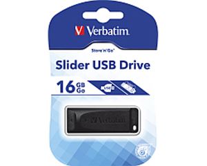 Slika od USB 2.0 Flash Memory Drive  16GB Verbatim Store'n'Go Slider, crni, V098696