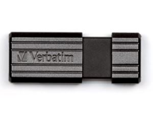 Slika od USB 2.0 Flash Memory Drive  64GB Verbatim PinStripe, crni, V049065