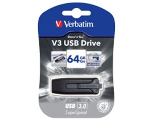 Slika od USB 3.0 Flash Memory Drive  64GB Verbatim V3, crni, V049174