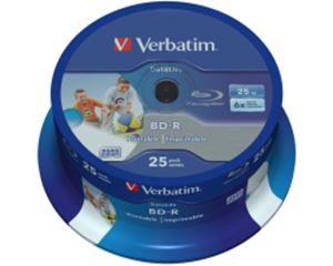 Slika od Blu-Ray Verbatim BD-R SL 6× 25GB WIDE PRINTABLE No ID 25 pack, 43811