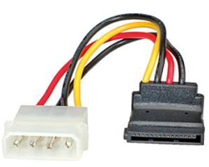 Slika od Interni naponski kabel, 4-pin HDD na SATA (90°), 10cm
