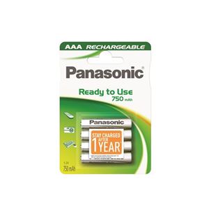 Slika od AAA (R03) 1,2 V 750 mAh Panasonic HHR-4MVE/4BC, 4-pack