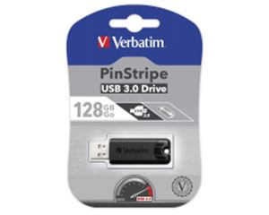 Slika od USB 3.0 Flash Memory Drive 128GB Verbatim Store'n'Go PinStripe, crni, V049319