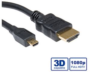 Slika od HDMI kabel HDMI M - HDMI M (D - Micro) 2 m Roline VALUE High Speed with Ethernet