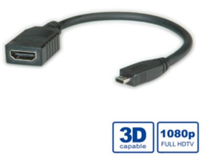 Slika HDMI kabel HDMI F - HDMI M (D - Micro) 1 m Roline High Speed with Ethernet