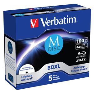 Slika od Blu-Ray M-Disc Verbatim BD-R XL 100GB 4×  Inkjet Printable 5 pack JC, 43834