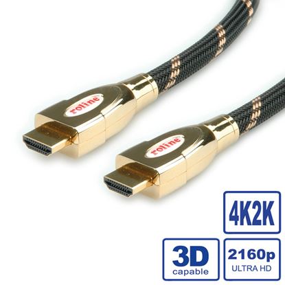 Slika HDMI kabel HDMI M - HDMI M   1 m Roline GOLD Ultra HD kabel sa mrežom