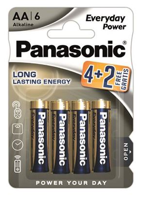 Slika od AA (R6) 1,5 V Panasonic Everyday Power, LR6EPS/6BP 4+2F, 6-pack