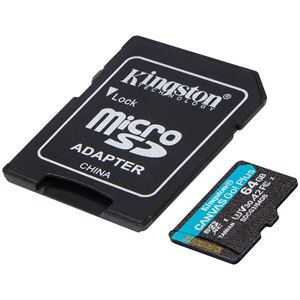 Slika od Secure Digital card Micro  64 GB Kingston Canvas Go Plus 170R A2 U3 V30 Card + Adapter