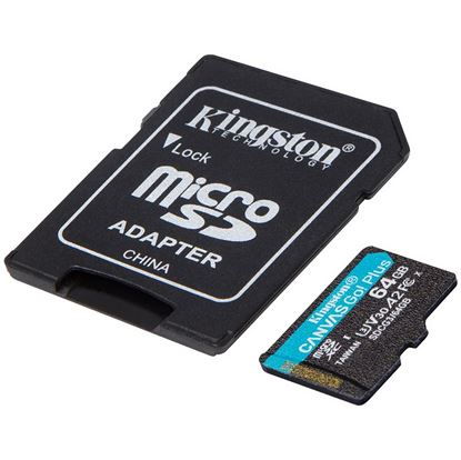 Slika od Secure Digital card Micro  64 GB Kingston Canvas Go Plus 170R A2 U3 V30 Card + Adapter