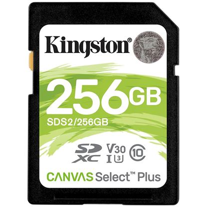 Slika od Secure Digital card 256 GB Kingston Canvas Select Plus 100R C10 UHS-I U3 V30, SDS2/256GB