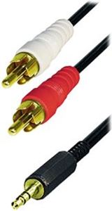 Slika od Kabel 1x 3.5mm Jack M - 2x chinch M  1.5 m, Transmedia A 49 GL