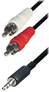 Slika od Kabel 1x 3.5mm Jack M - 2x chinch M  1.5 m, Transmedia A 49 L