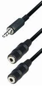 Slika od Kabel 1x 3.5mm Jack M - 2x 3.5mm Jack F  0,2 m Transmedia A71-L