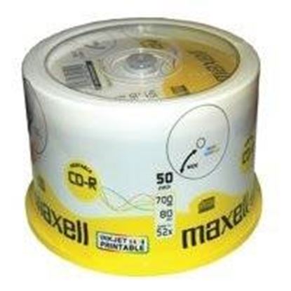 Slika CD Recordable 700MB Maxell 52x, 50 kom spindle, printabilni