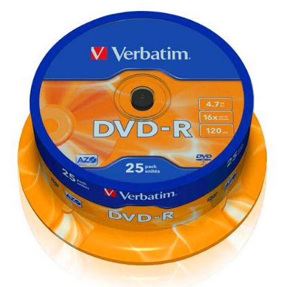 Slika DVD-R Verbatim Matt Silver 4.7GB 16× 25pk spindle, 43522