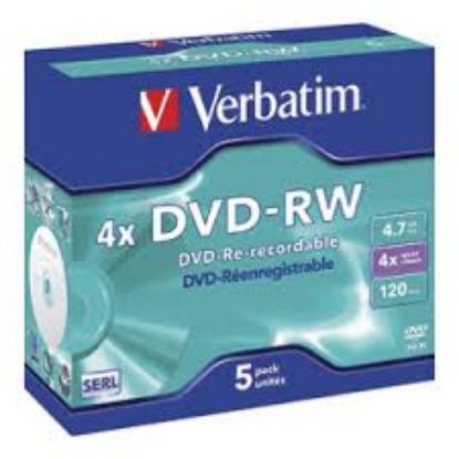 Slika DVD-RW Verbatim 4.7GB, 4x, 5 kom JC, 43285