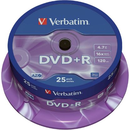 Slika DVD+R Verbatim Matt Silver 4.7GB 16× 25pk spindle, 43500