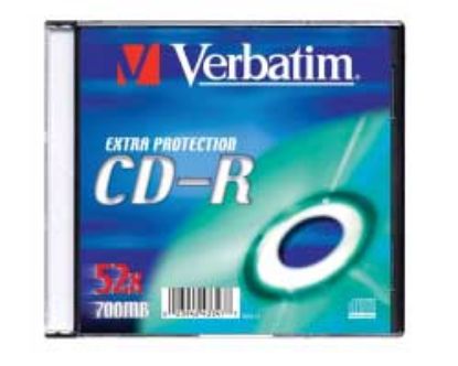 Slika CD Recordable 800MB Verbatim Datalife 52×,slimcase EP, 43347
