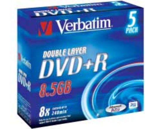 Slika DVD+R DL Verbatim Double Layer 8.5GB 5 pack 8× JC, 43541