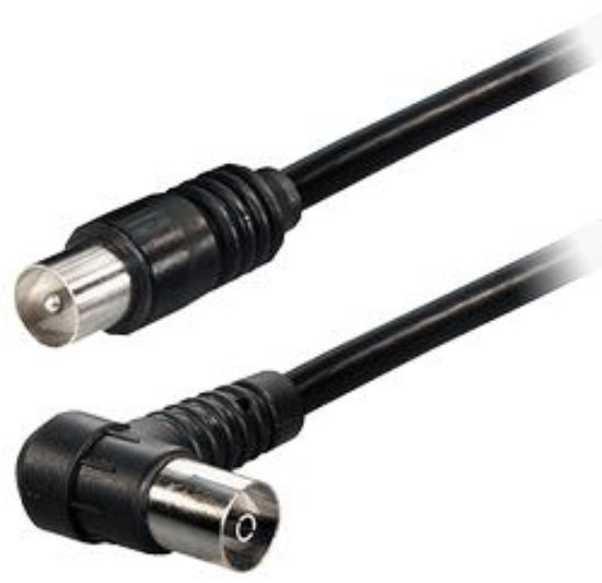 Slika TV-SAT kabel IEC-plug straight 9,5 mm - IEC-jack right angle 9,5 mm  10,0 m Transmedia FK 10 ZGWS
