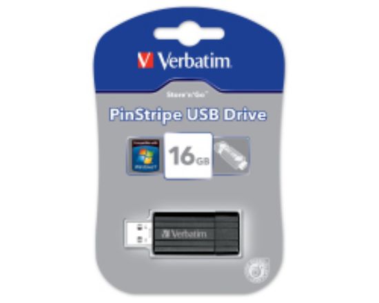 Slika USB 2.0 Flash Memory Drive  16GB Verbatim PinStripe, 49063