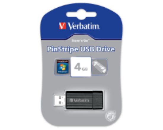 Slika USB 2.0 Flash Memory Drive   4GB Verbatim PinStripe, 49061