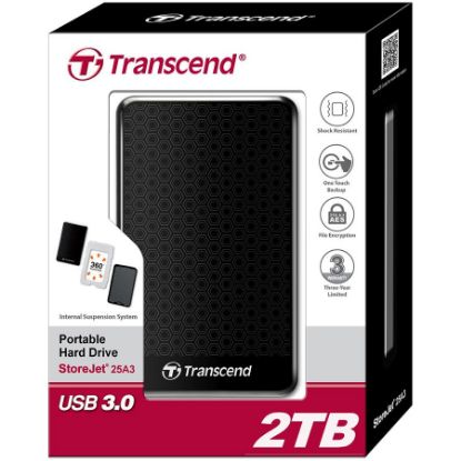 Slika USB 3.0  2 TB Transcend StoreJet 25A3 Black, TS2TSJ25A3K