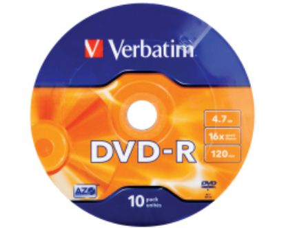 Slika DVD-R Verbatim 4.7GB 16× Matt Silver Wagon Wheel 10 pack, 43729