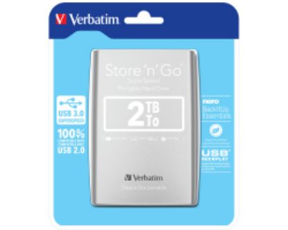 Slika USB 3.0  2 TB Verbatim 2.5" Store'n'Go, srebrni, V053189