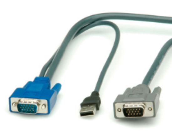 Slika KVM preklopnik kabel PS/2 + USB  3.0m, Roline (za 14.01.3376/3377)