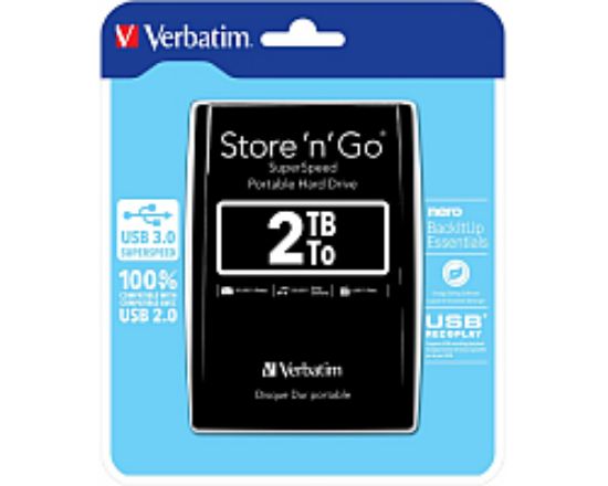 Slika USB 3.0  2 TB Verbatim 2.5" Store'n'Go, crni