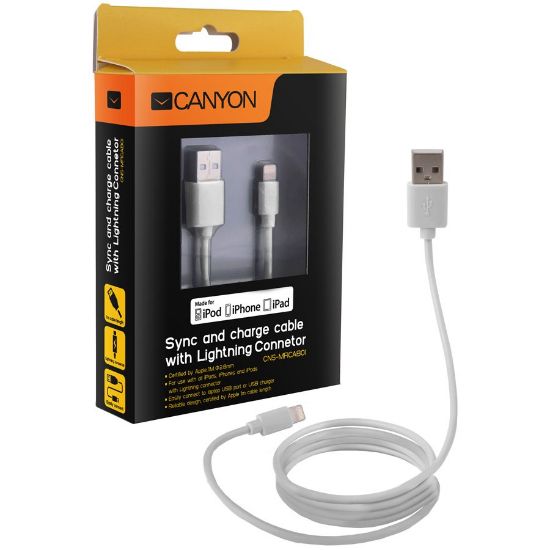 Slika CANYON CNS-MFICAB01W Ultra-compact MFI Cable, White