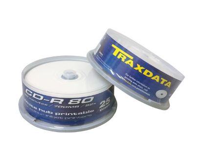 Slika CD Recordable 700MB Traxdata, 52x, 25 komada cake, White