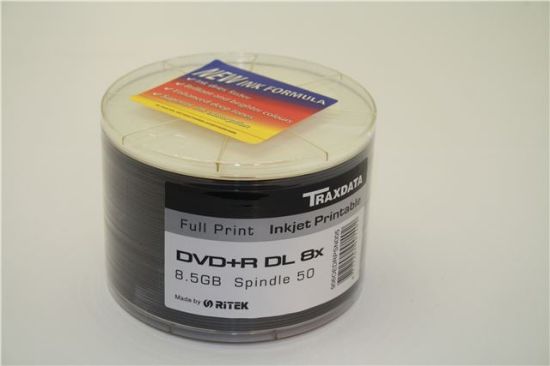 Slika DVD+R DL Traxdata Dual Layer 8,5GB 8x, 50 komada cake, printable, White