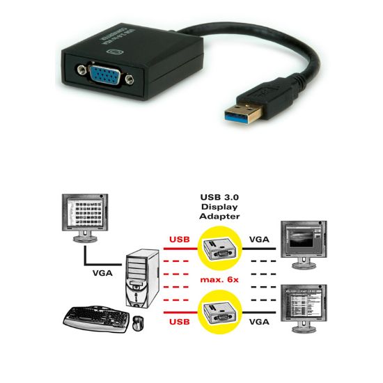 Slika USB3.0 na VGA Roline VALUE display konverter