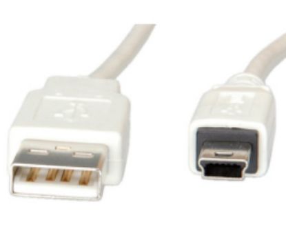 Slika USB 2.0 Cable Mini, Type A - 5pin, 1.8 m, Roline, bež