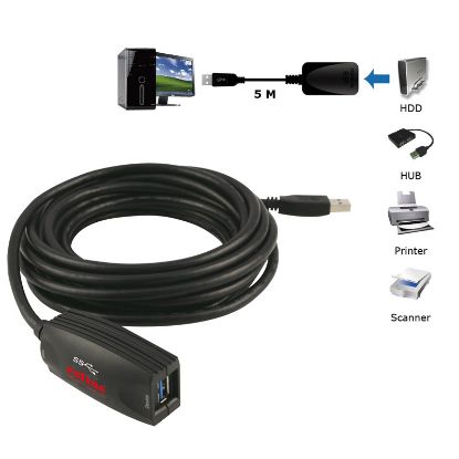 Slika USB 3.0 TIP A-A M/F  5.0 m, Roline,aktivni produžni kabel sa ponavljačem