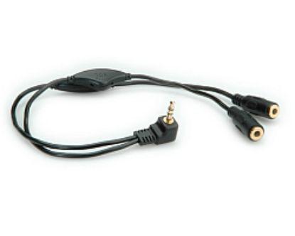 Slika Kabel 1x 3.5mm 4-pin Jack M - 2x 3.5mm Stereo Jack F  0,15 m Roline Audio Y kabel, kontrola glasnoće