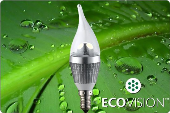 Slika E14,  3W, 2700K, 230lm, svijeća (125mm) EcoVision srebrna
