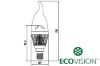 Slika E14,  3W, 2700K, 230lm, svijeća (130mm)  EcoVision srebrna
