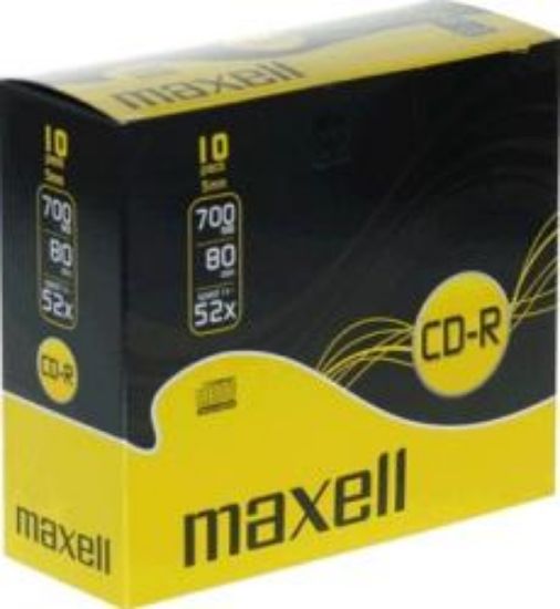 Slika CD Recordable 700MB Maxell 52x, 10 slim kom u kutiji