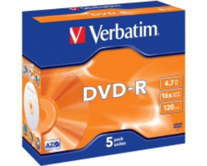 Slika DVD-R Verbatim Matt Silver 4.7GB 5 pack 16× JC, 43519