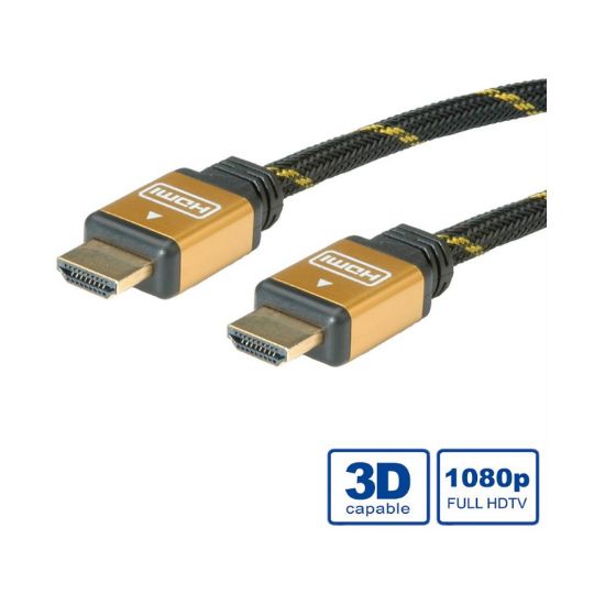 Slika HDMI kabel HDMI M - HDMI M   1 m Roline GOLD kabel sa mrežom