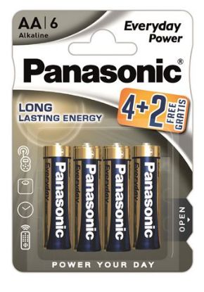 Slika AA (R6) 1,5 V Panasonic Everyday Power, LR6EPS/6BP 4+2F, 6-pack